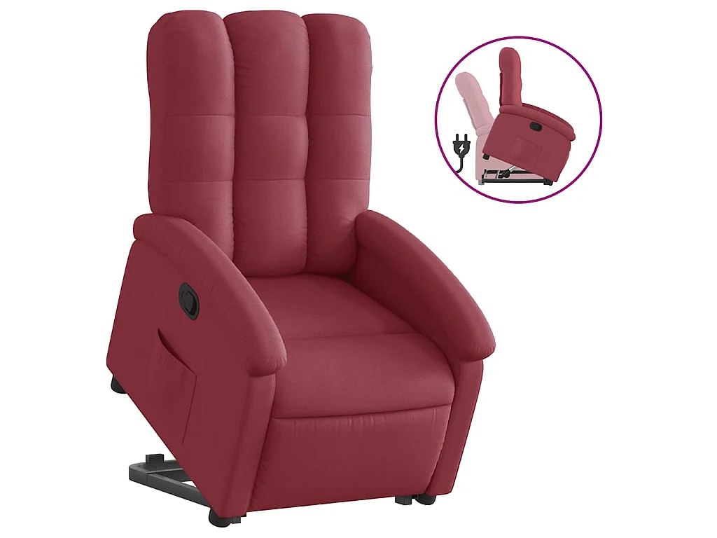 Fauteuil inclinable rouge bordeaux tissu