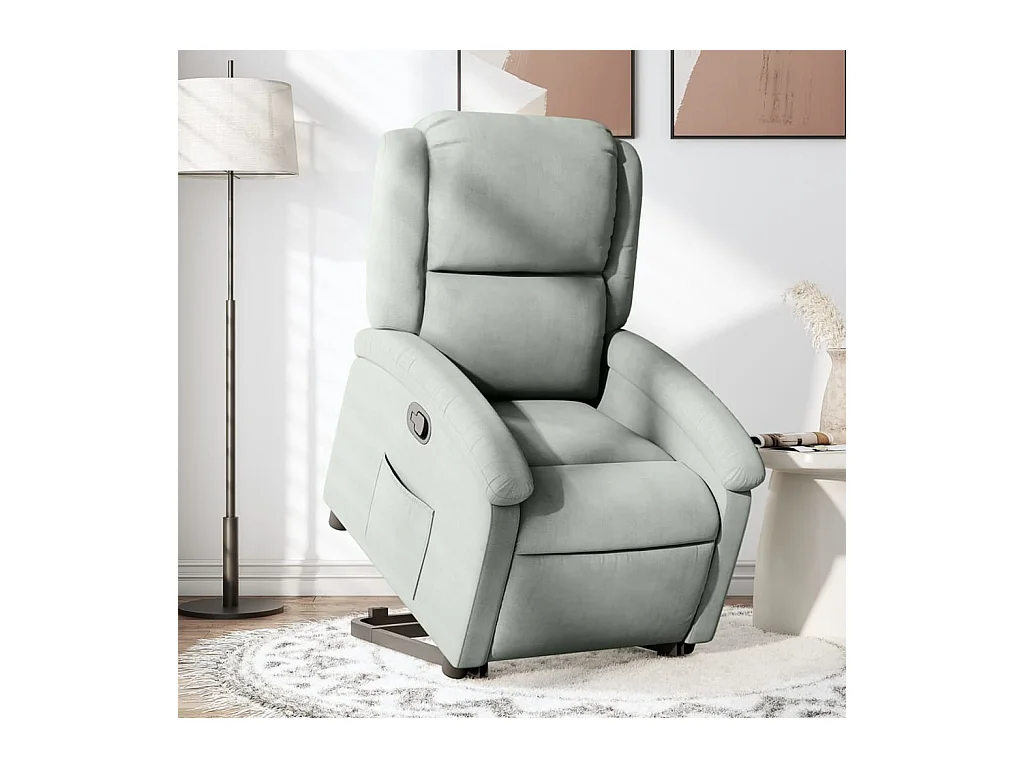 Fauteuil inclinable Gris clair Velours
