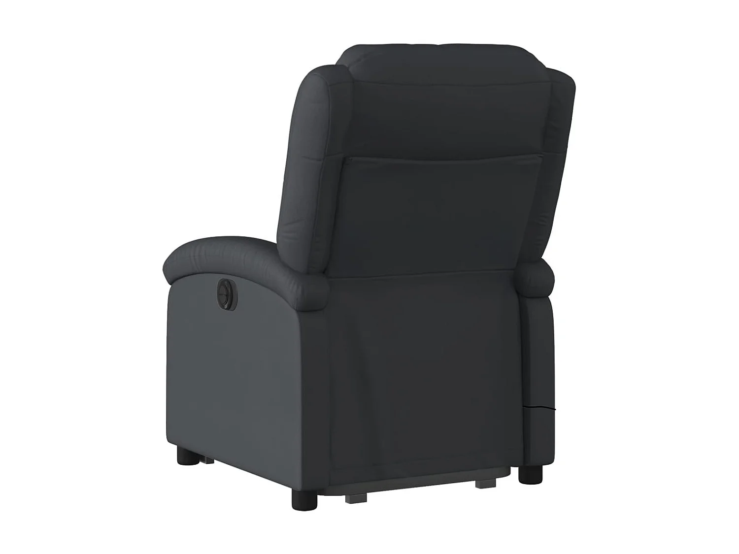 Sillón de masaje elevable eléctrico cuero auténtico negro