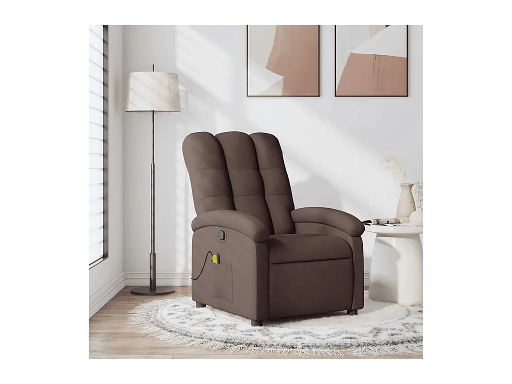 Fauteuil de massage inclinable Marron foncé Tissu
