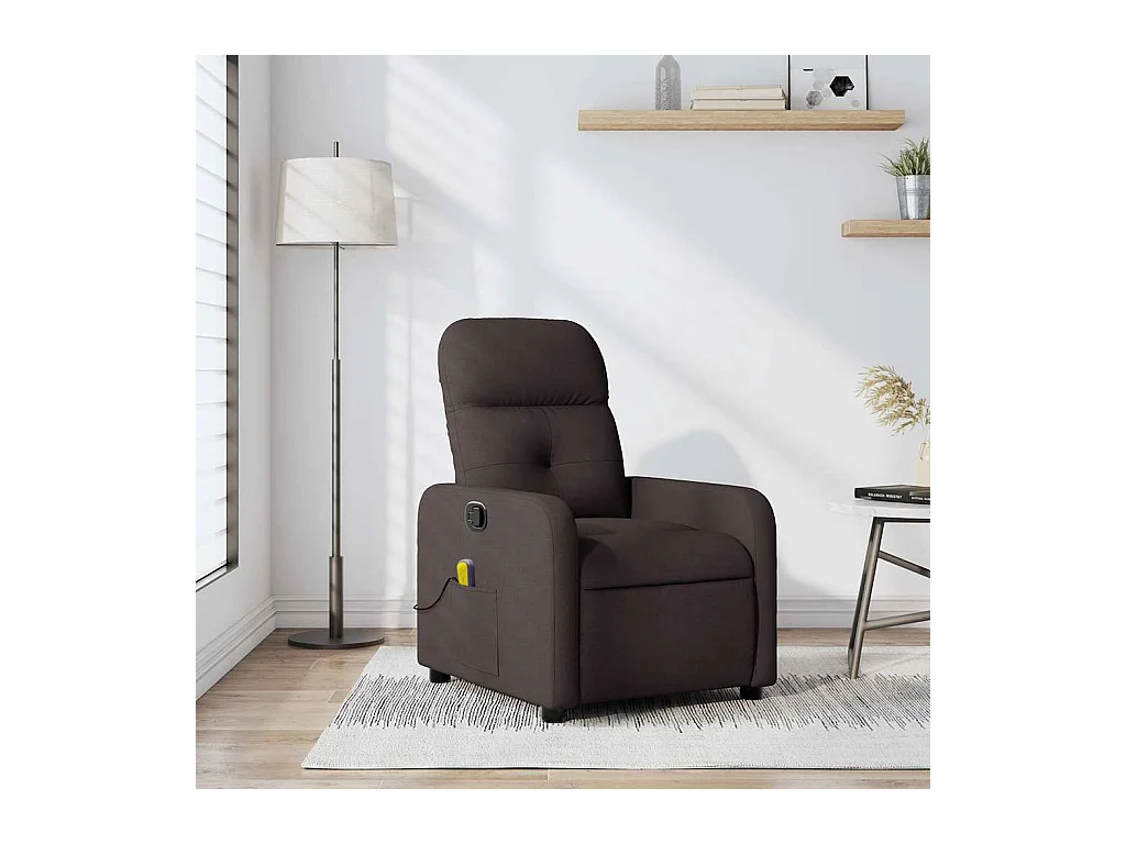 Massagesessel Dunkelbraun Stoff