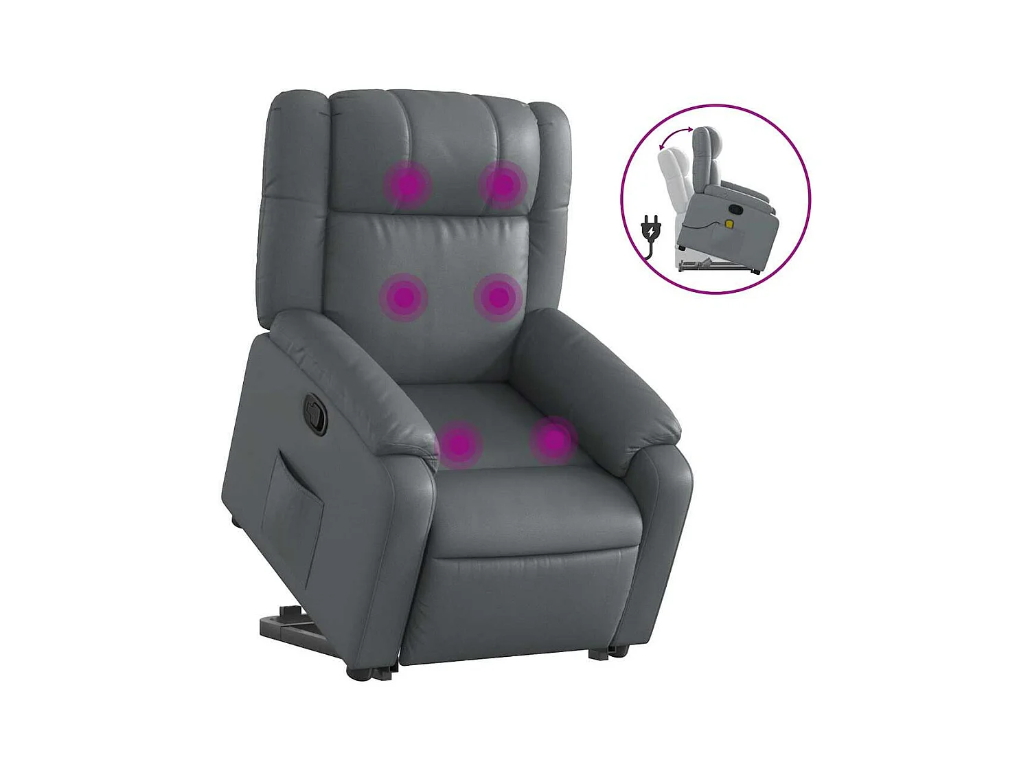 Fauteuil inclinable de massage Gris Similicuir