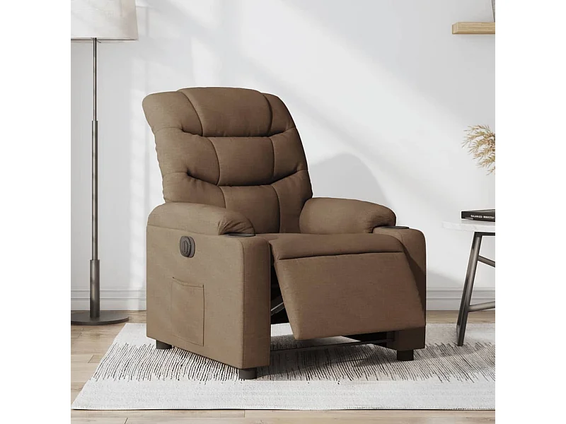 Fauteuil inclinable électrique Marron Tissu