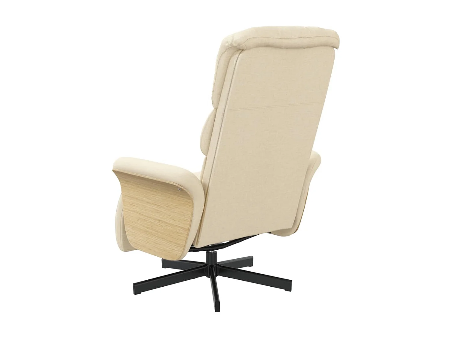 Sillón reclinable con reposapiés tela color crema