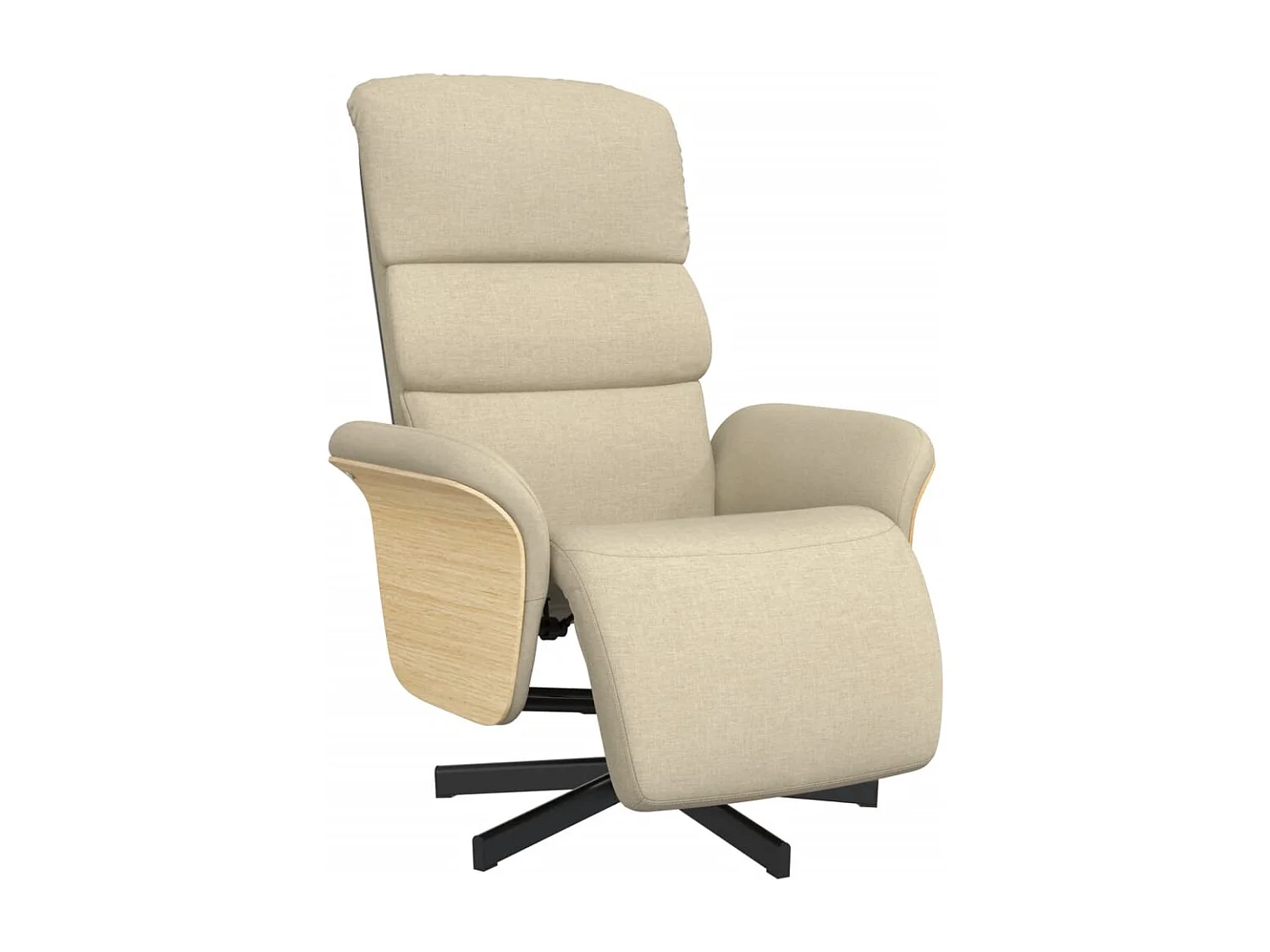 Fauteuil inclinable avec repose-pied crème tissu