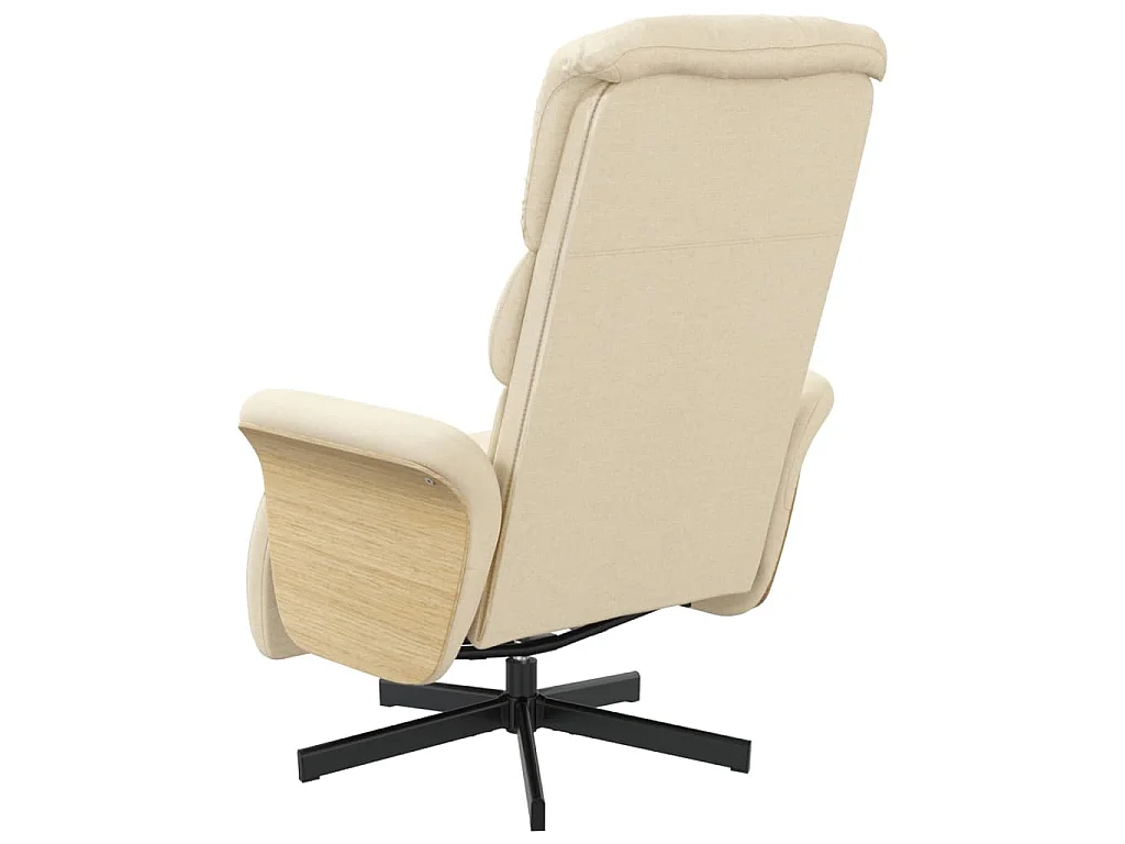 Fauteuil inclinable avec repose-pied crème tissu