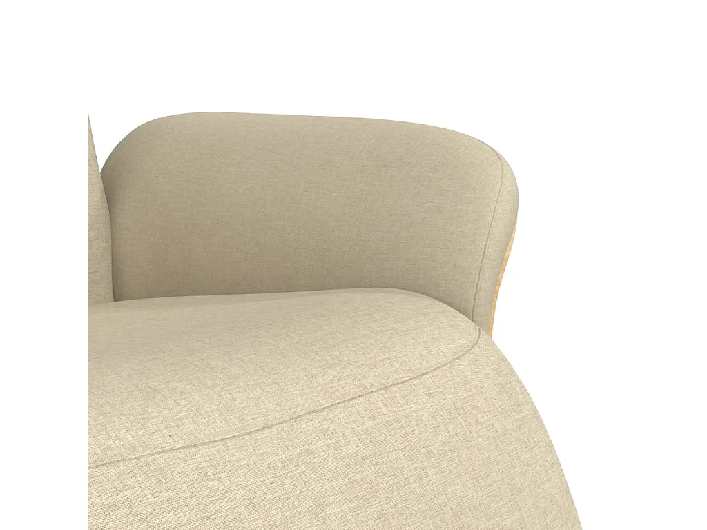 Fauteuil inclinable avec repose-pied crème tissu