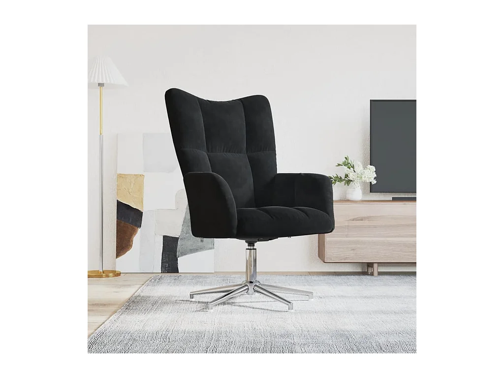 Chaise de relaxation Noir Velours