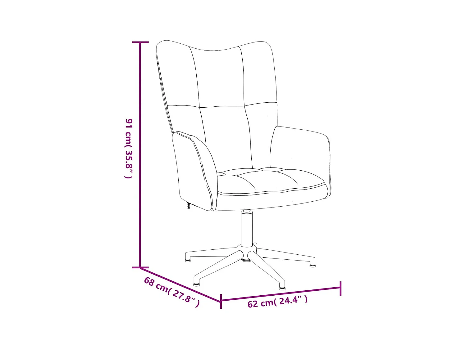 Chaise de relaxation Noir Velours