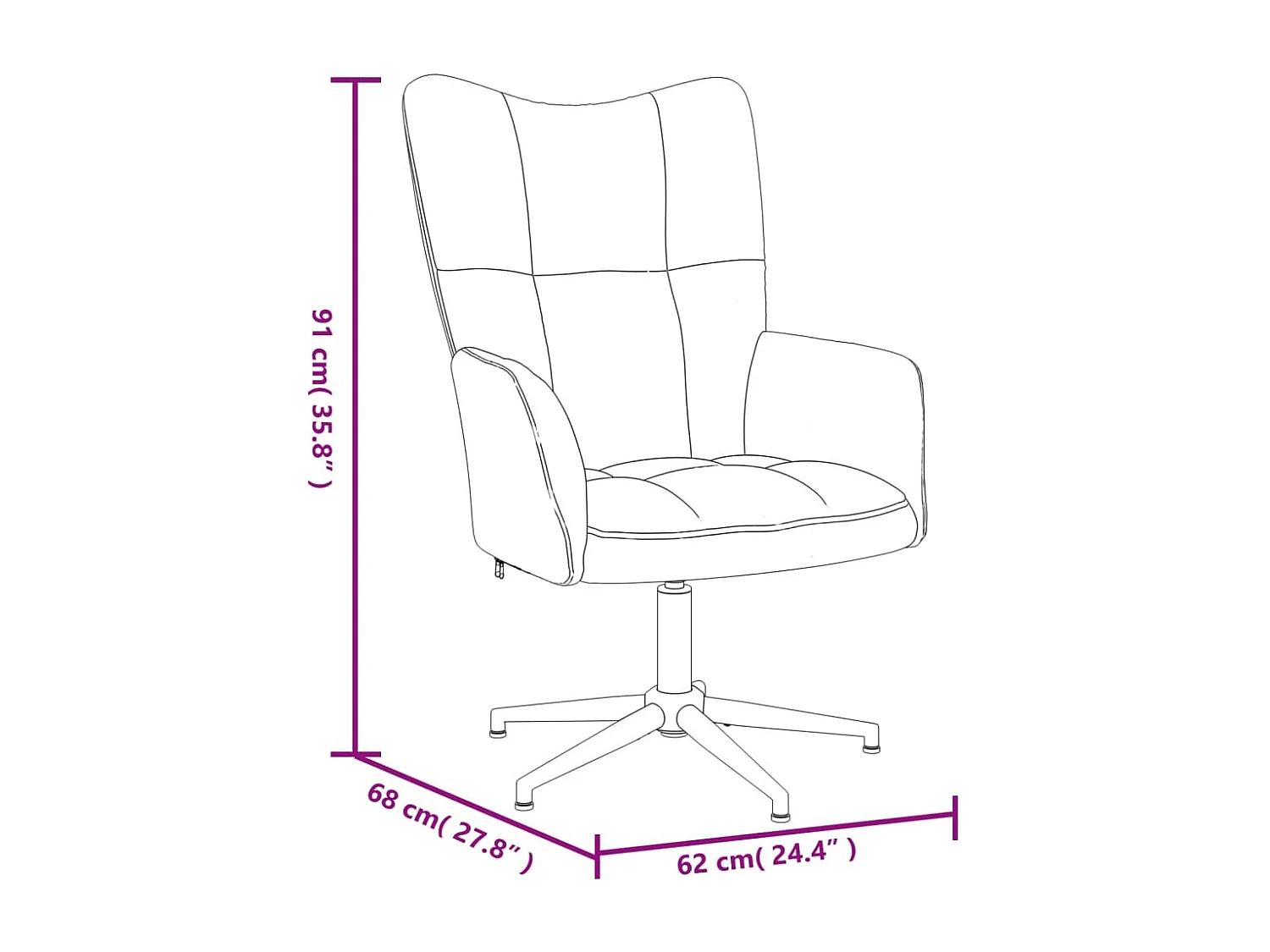Chaise de relaxation Noir Velours