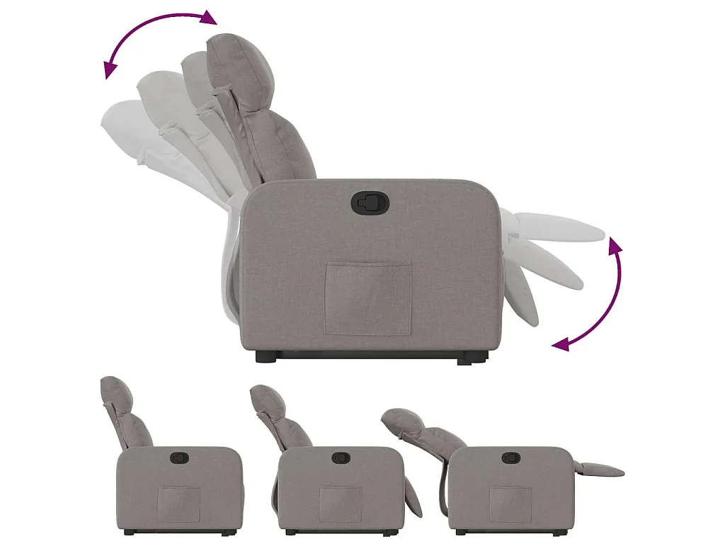 Relaxsessel mit Aufstehhilfe Taupe Stoff