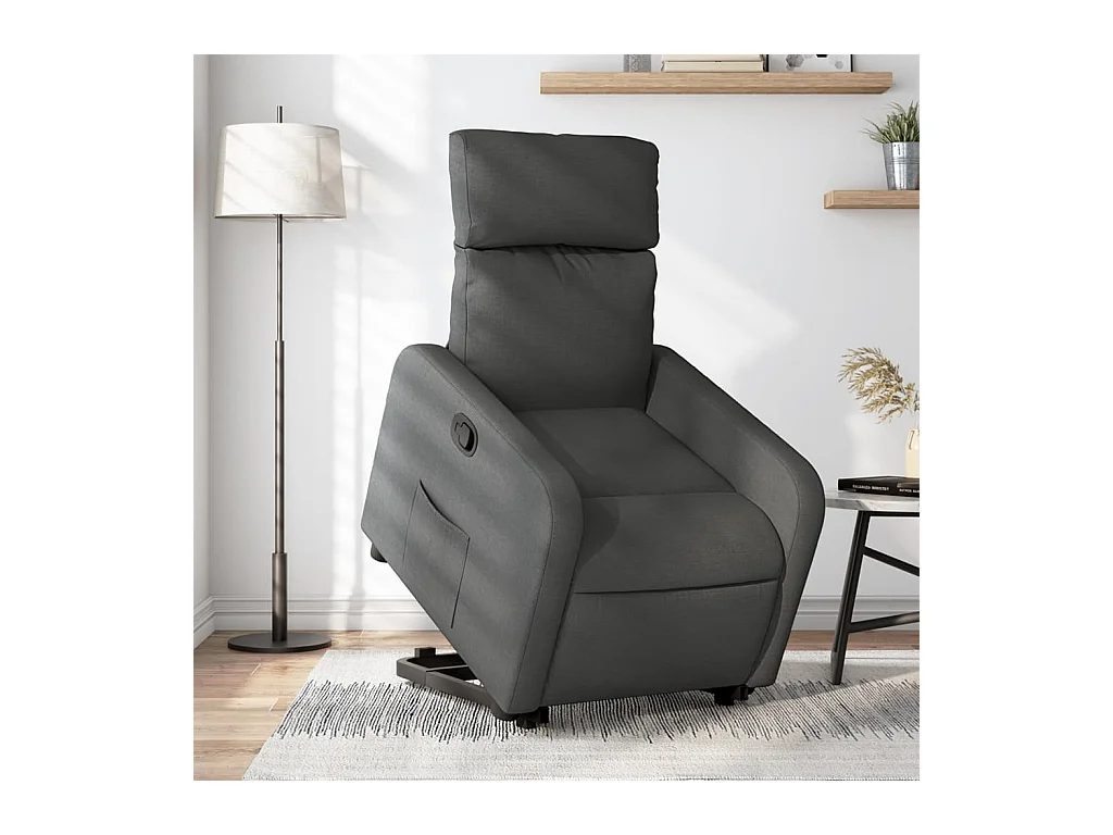 Relaxsessel mit Aufstehhilfe Dunkelgrau Stoff