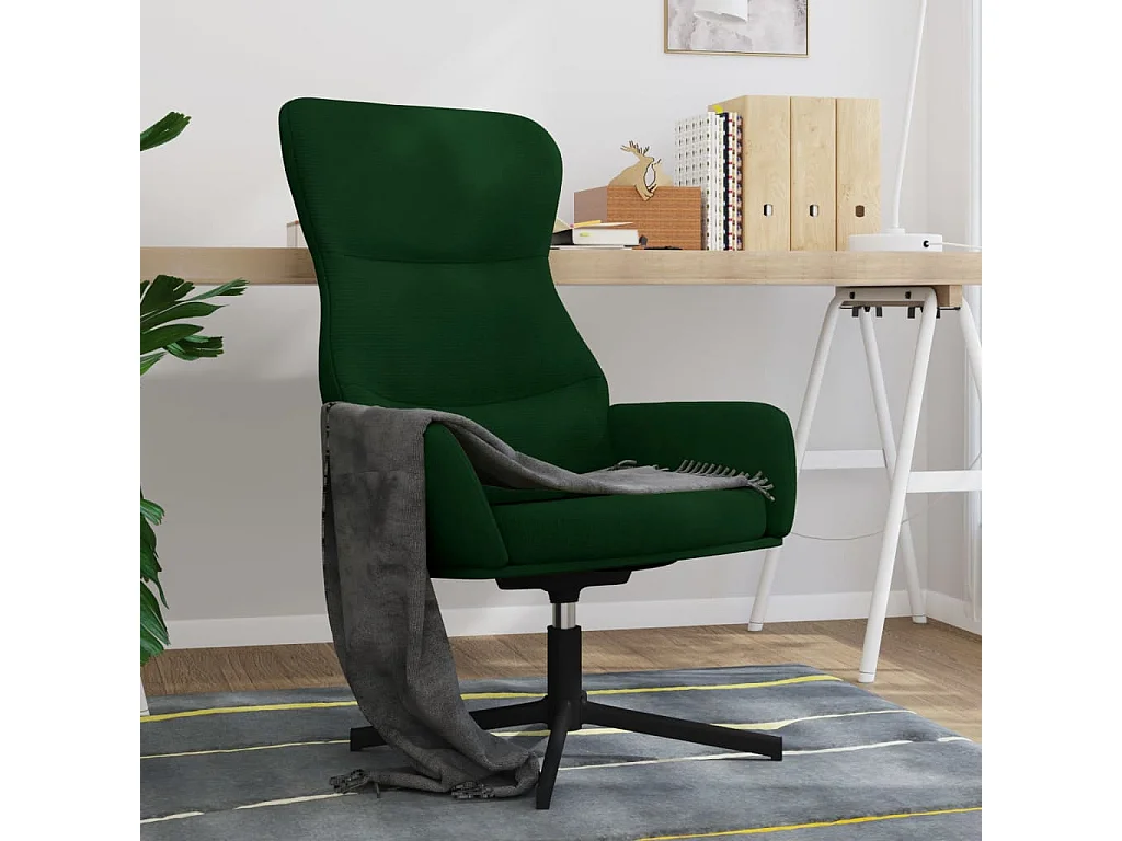 Chaise de relaxation Vert foncé Velours