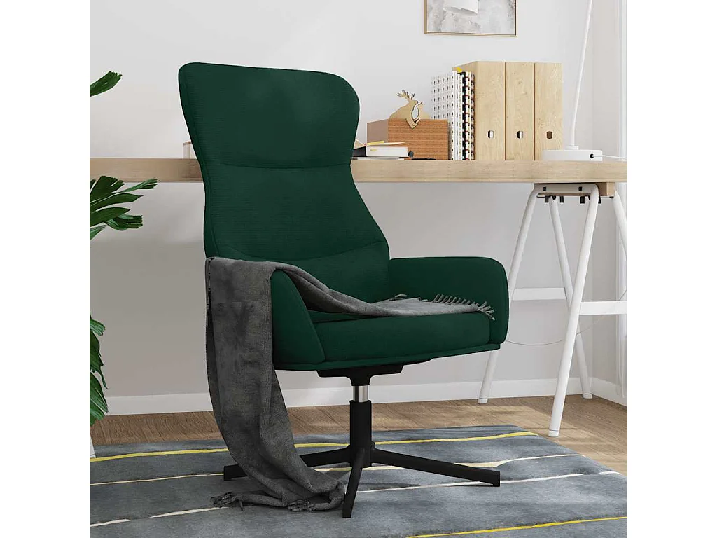 Silla de relajación de terciopelo verde oscuro