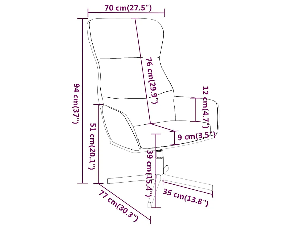 Relaxstoel fluweel donkergoen