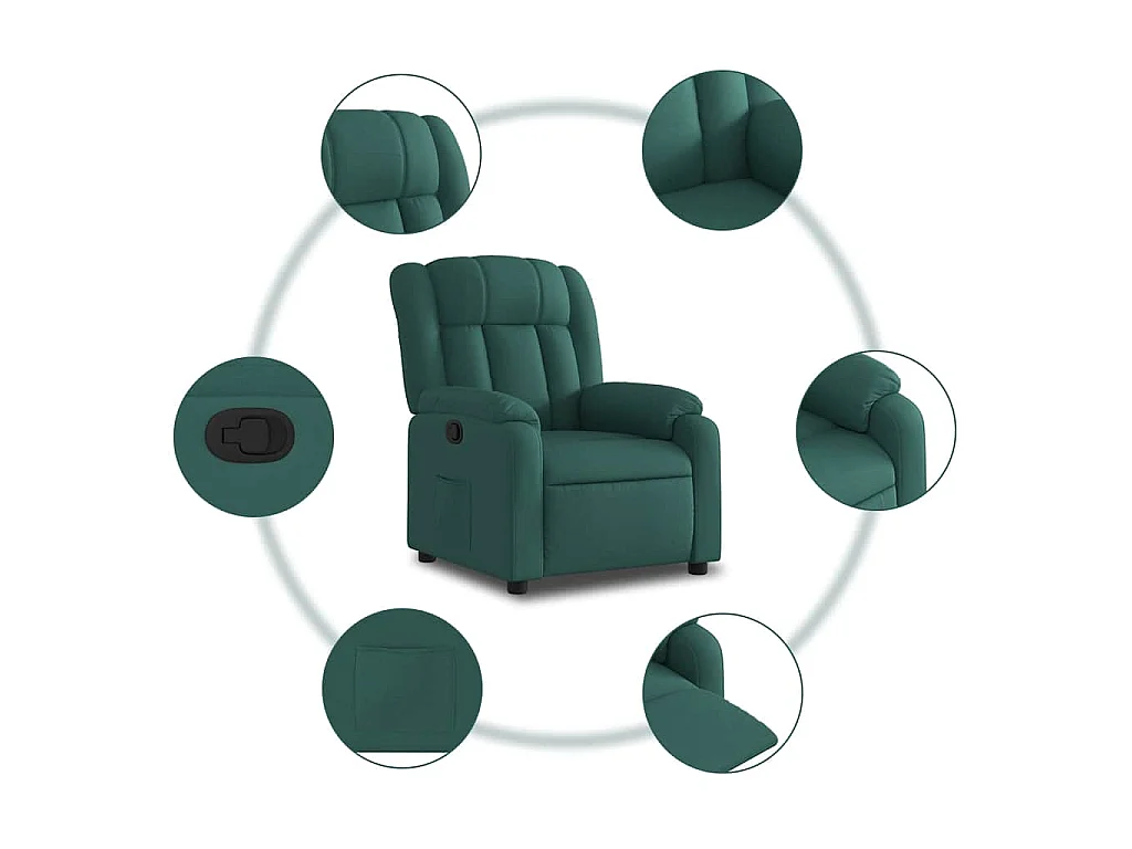 Fauteuil inclinable Vert foncé Tissu