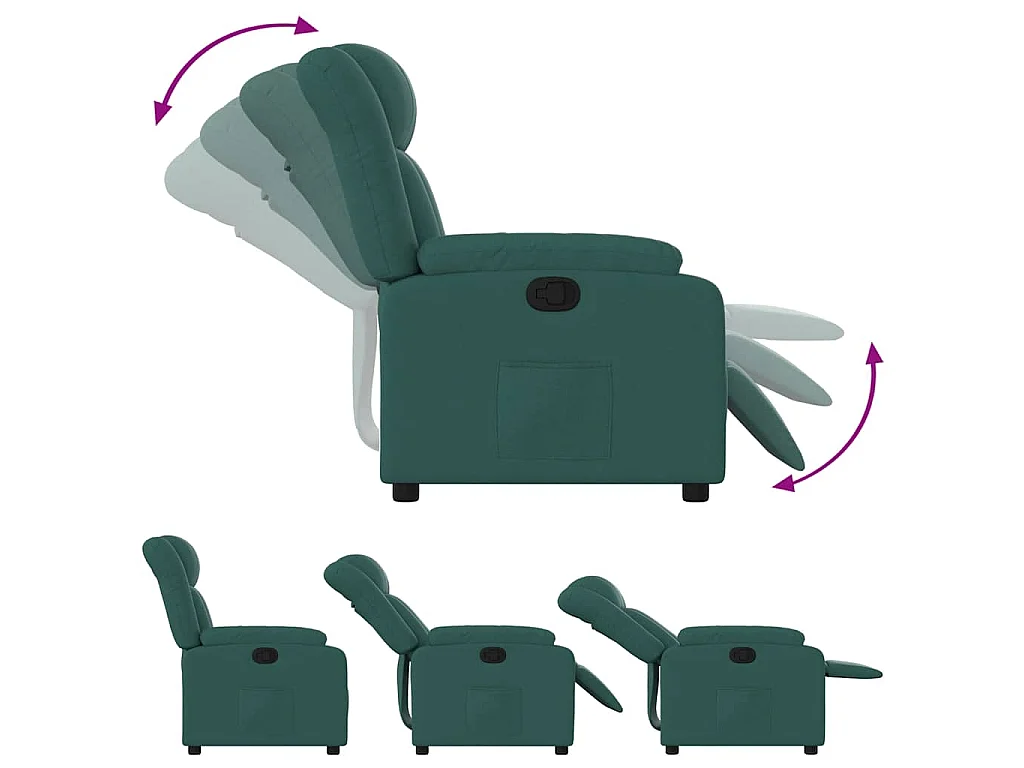 Fauteuil inclinable Vert foncé Tissu