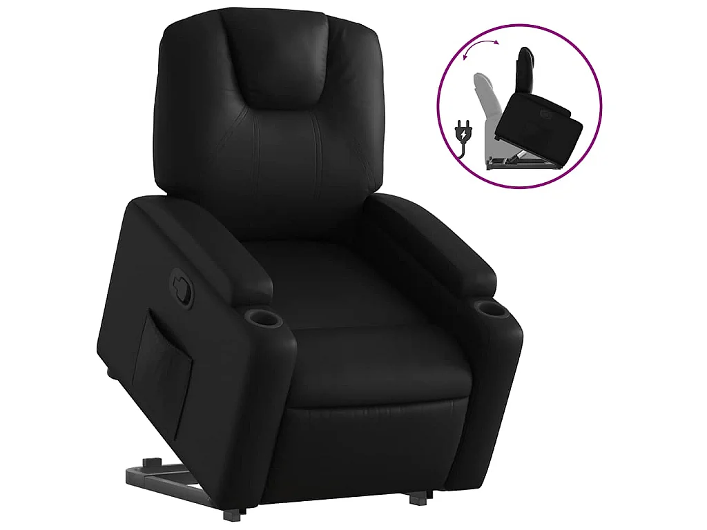 Fauteuil inclinable Noir Similicuir