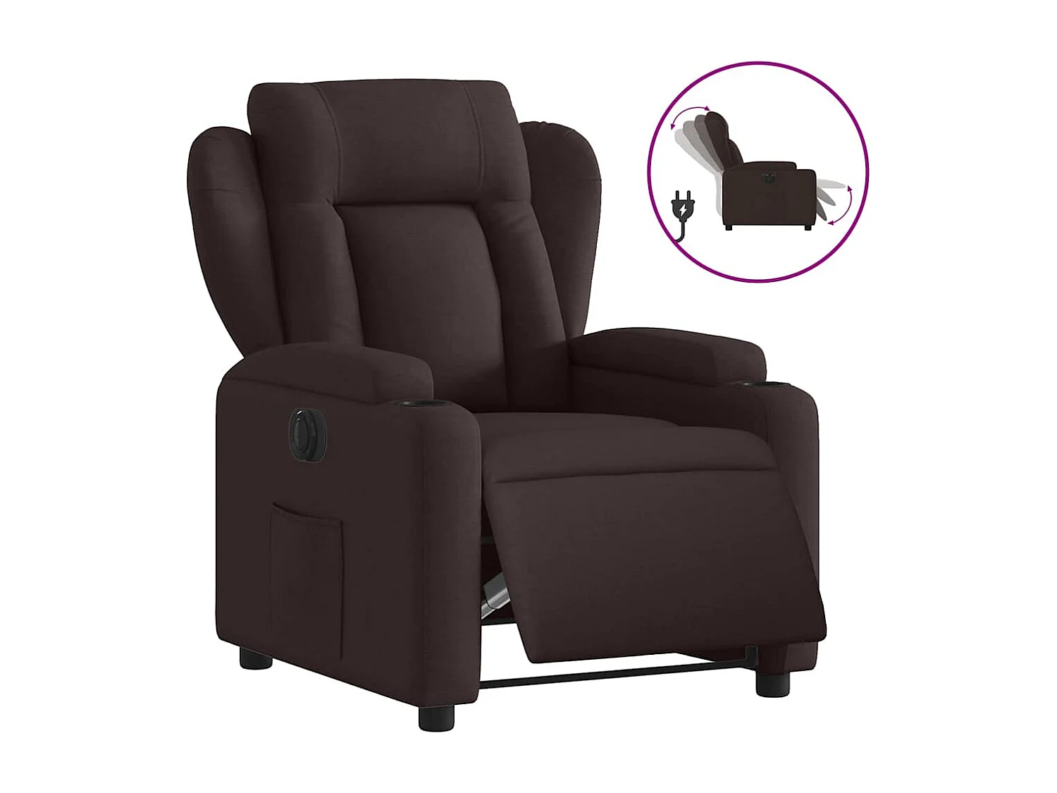 Relaxsessel Elektrisch Dunkelbraun Stoff