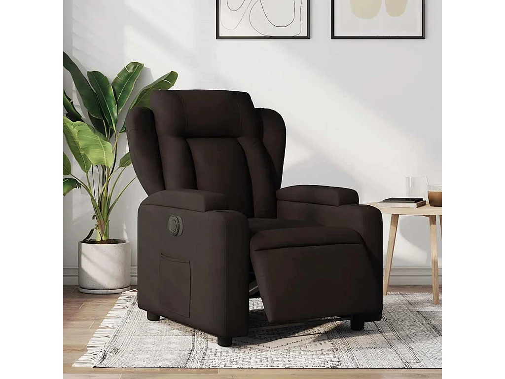Relaxsessel Elektrisch Dunkelbraun Stoff