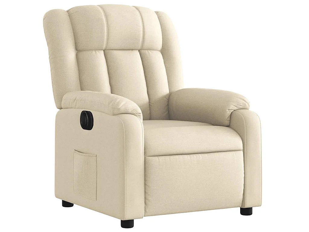 Fauteuil inclinable électrique Crème Tissu