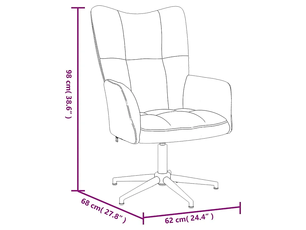 Poltrona Relax con Poggiapiedi Nero in Velluto