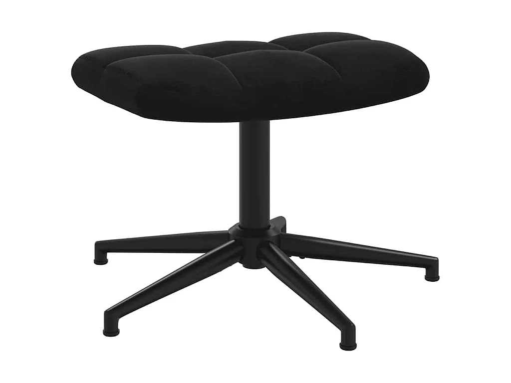 Poltrona Relax con Poggiapiedi Nero in Velluto