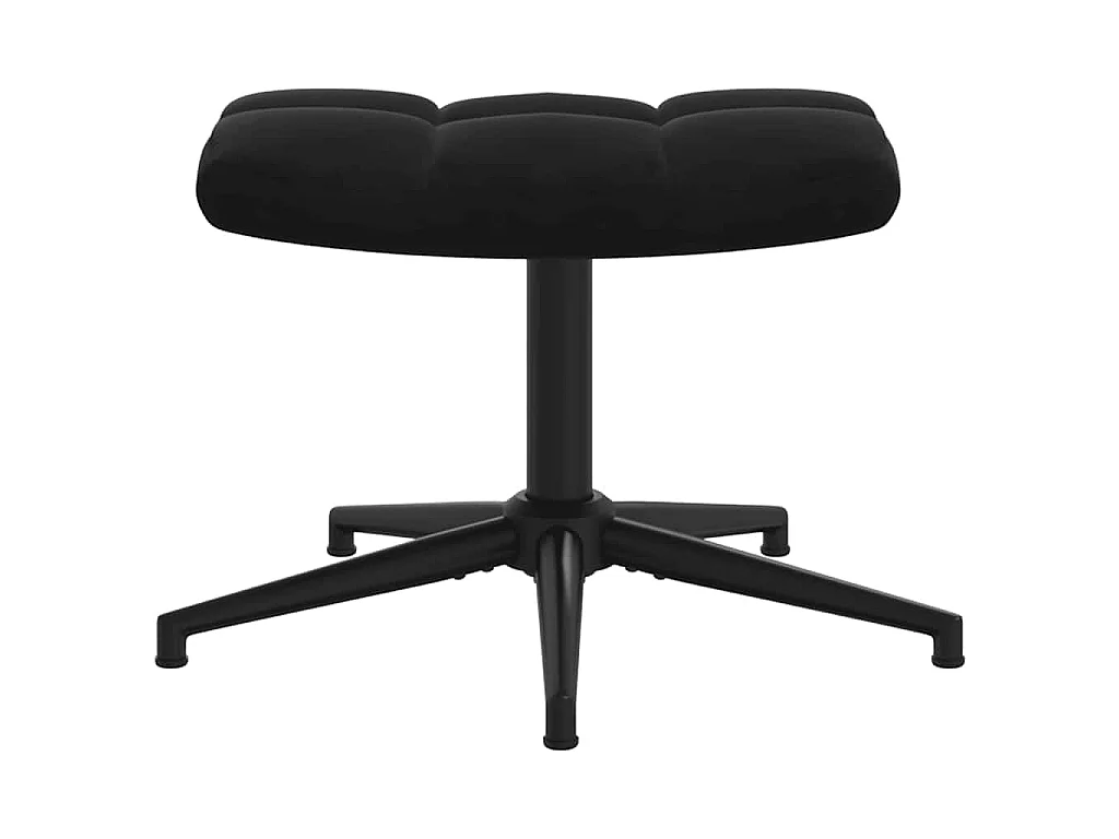 Poltrona Relax con Poggiapiedi Nero in Velluto