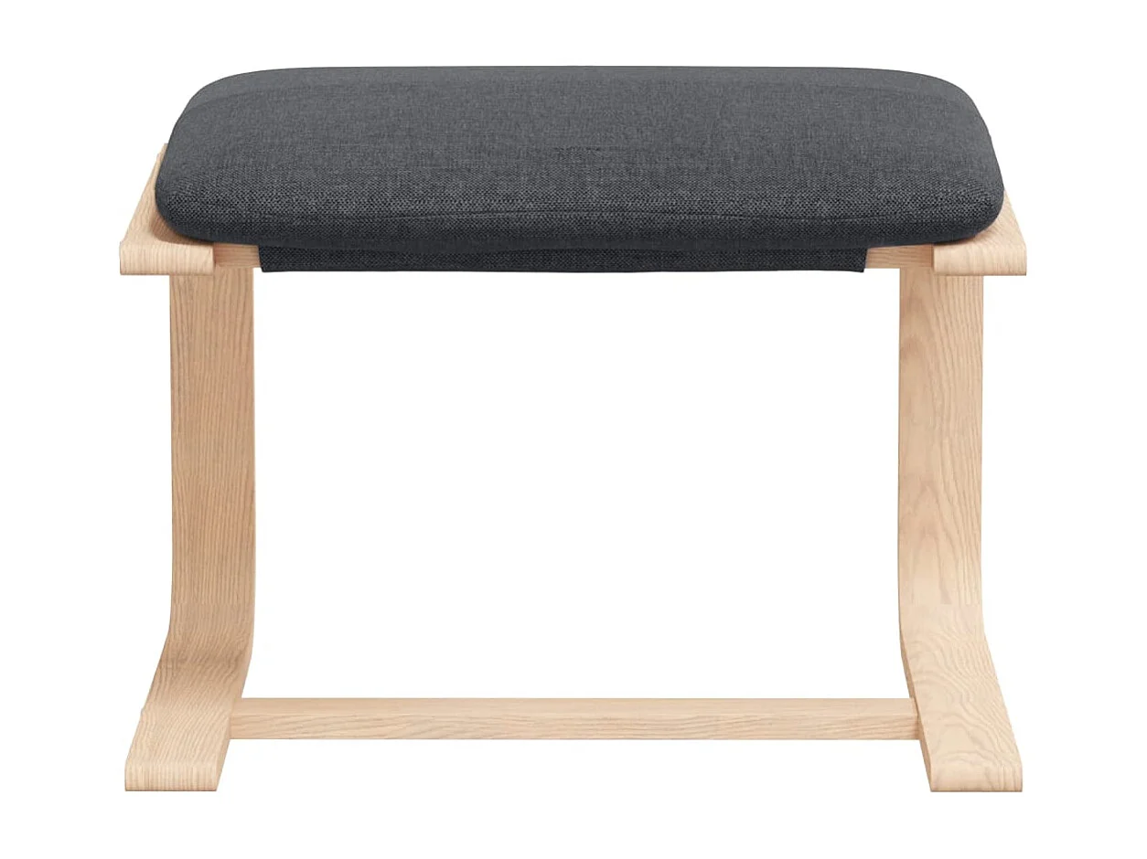 Chaise de relaxation avec repose-pied Gris foncé Tissu