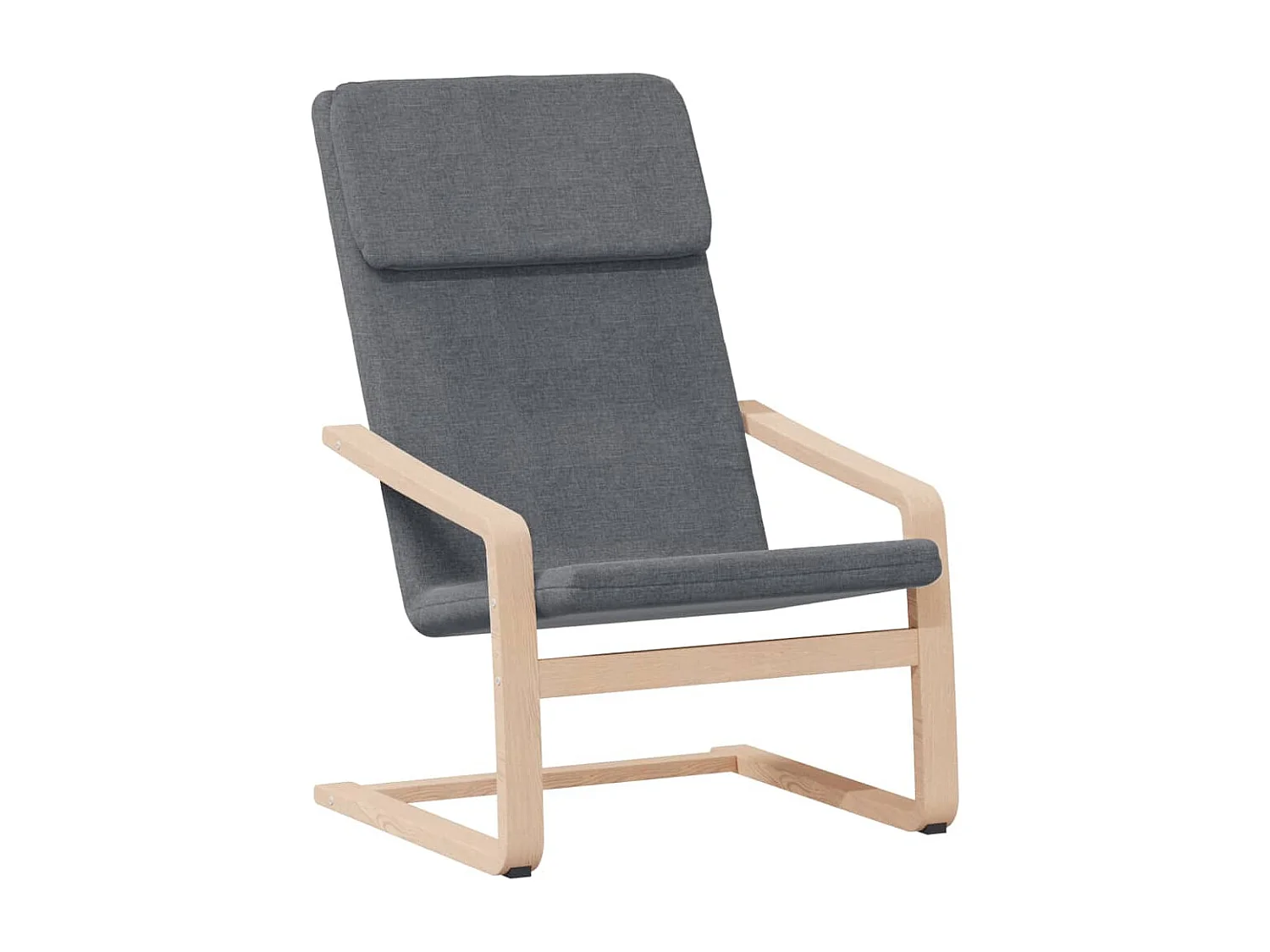 Relaxsessel mit Hocker Dunkelgrau Stoff
