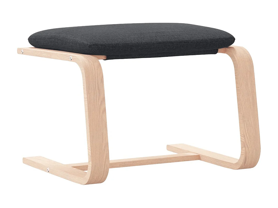 Relaxsessel mit Hocker Dunkelgrau Stoff