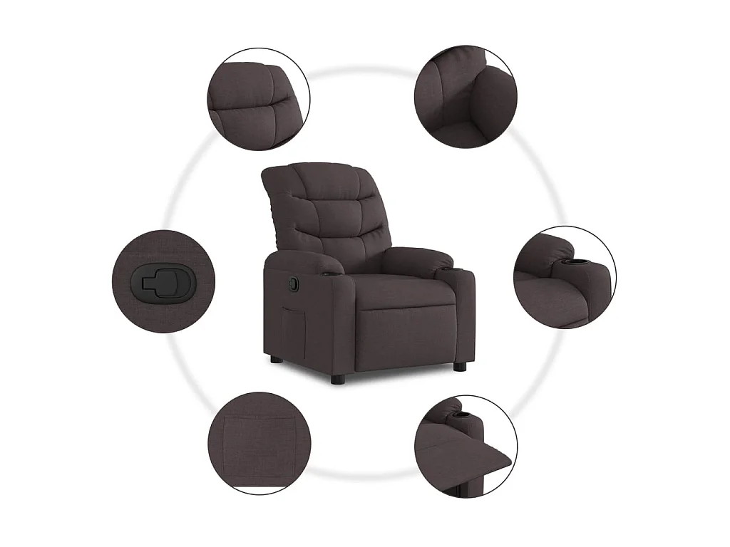 Fauteuil inclinable Marron foncé Tissu