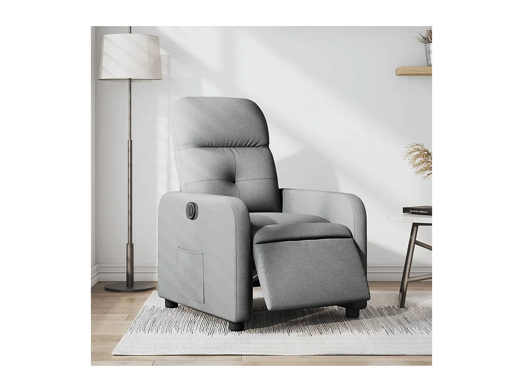 Fauteuil inclinable électrique Gris clair Tissu