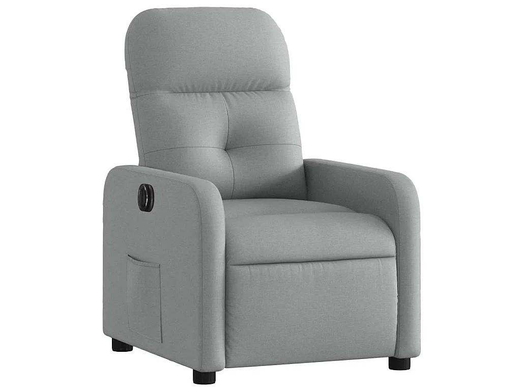Fauteuil elektrisch verstelbaar stof lichtgrijs
