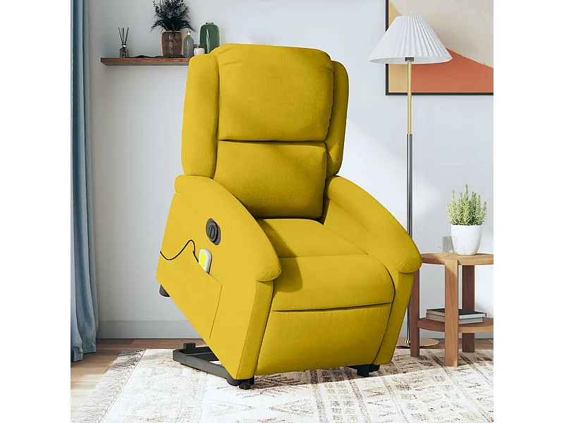 Fauteuil inclinable de massage électrique jaune velours