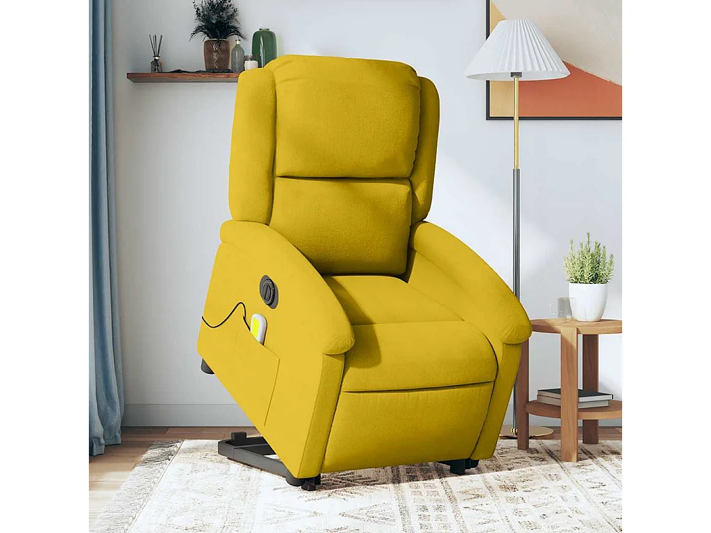 Fauteuil inclinable de massage électrique jaune velours