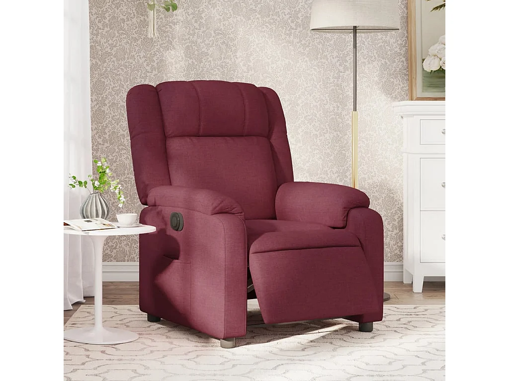 Fauteuil inclinable électrique Rouge bordeaux Tissu