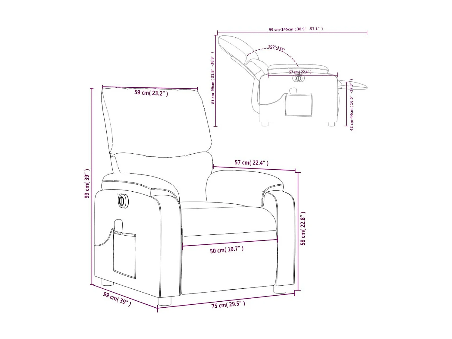 Massagesessel Elektrisch Grau Kunstleder