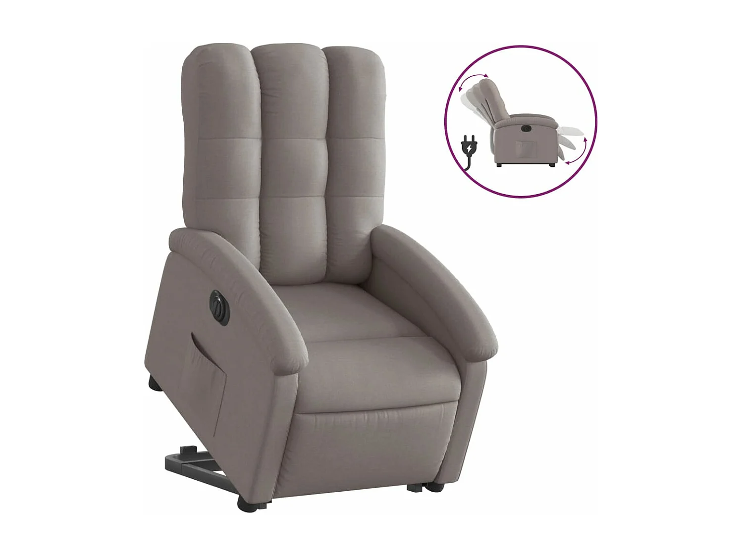 Relaxsessel mit Aufstehhilfe Elektrisch Taupe Stoff