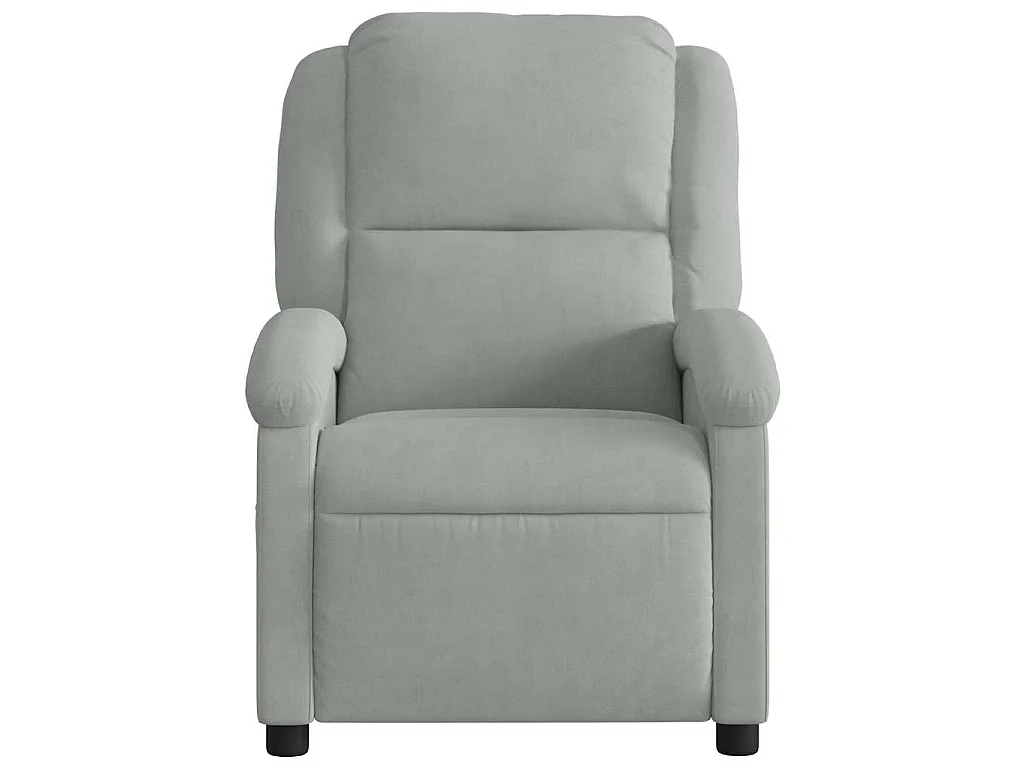 Fauteuil inclinable électrique de massage gris clair velours