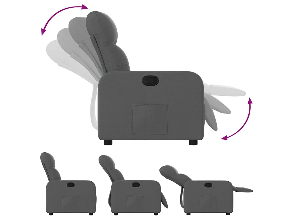Fauteuil verstelbaar stof donkergrijs