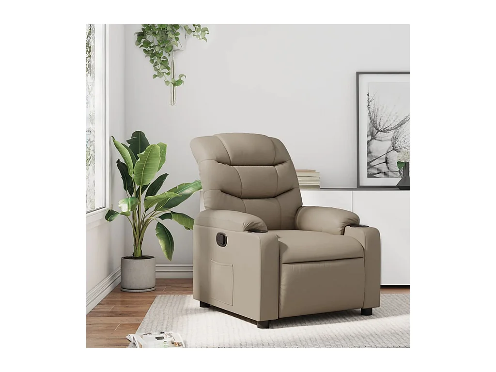 Fauteuil verstelbaar kunstleer cappuccinokleurig