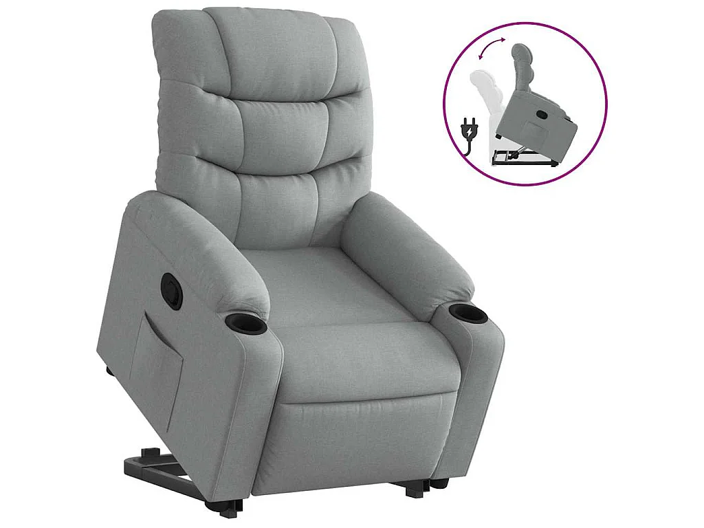 Fauteuil inclinable Gris clair Tissu