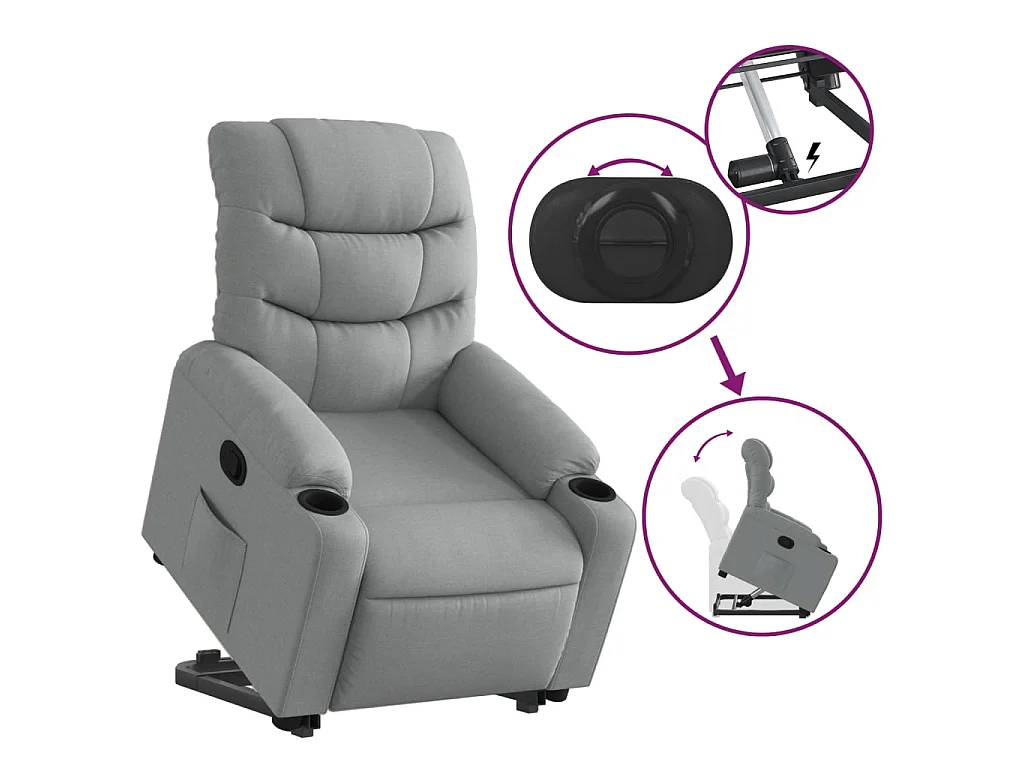 Fauteuil inclinable Gris clair Tissu