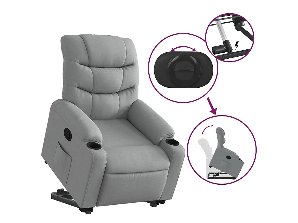 Fauteuil inclinable Gris clair Tissu