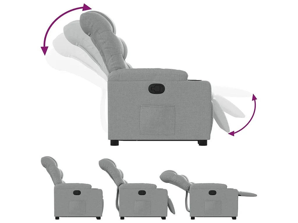 Fauteuil inclinable Gris clair Tissu