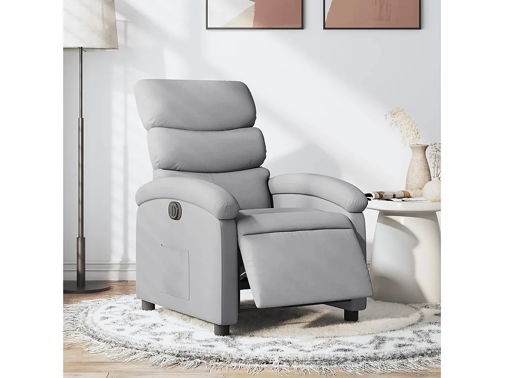 Fauteuil inclinable électrique Gris clair Tissu