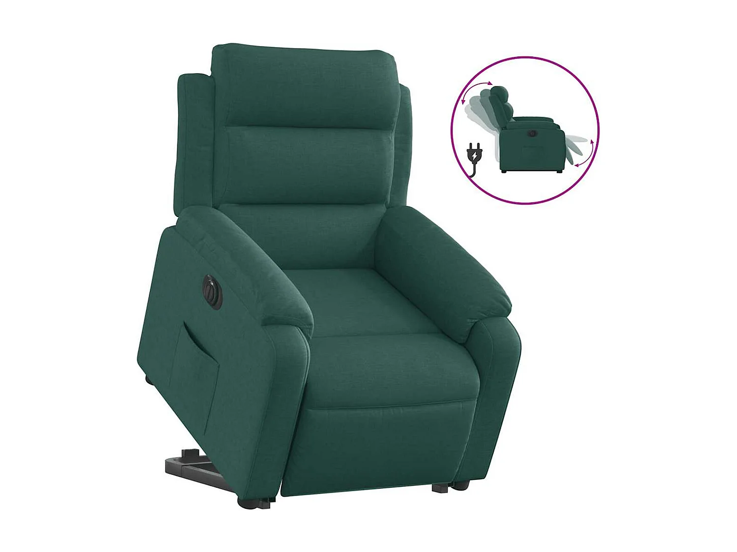 Fauteuil inclinable électrique vert foncé tissu