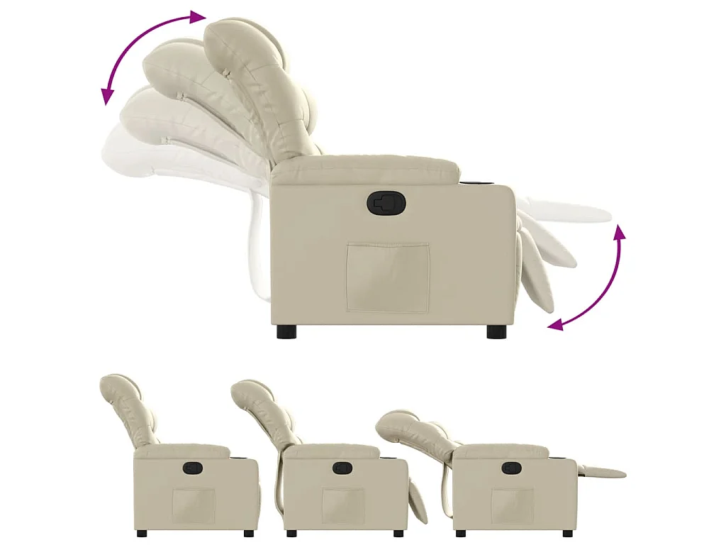 Fauteuil inclinable Crème Similicuir