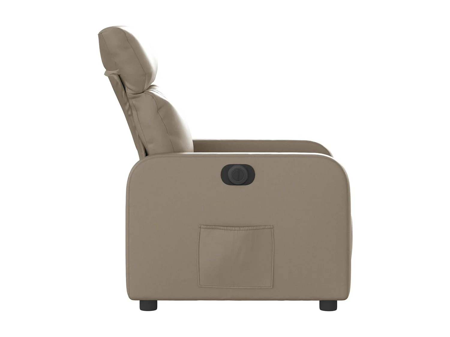 Fauteuil verstelbaar elektrisch kunstleer cappuccinokleurig